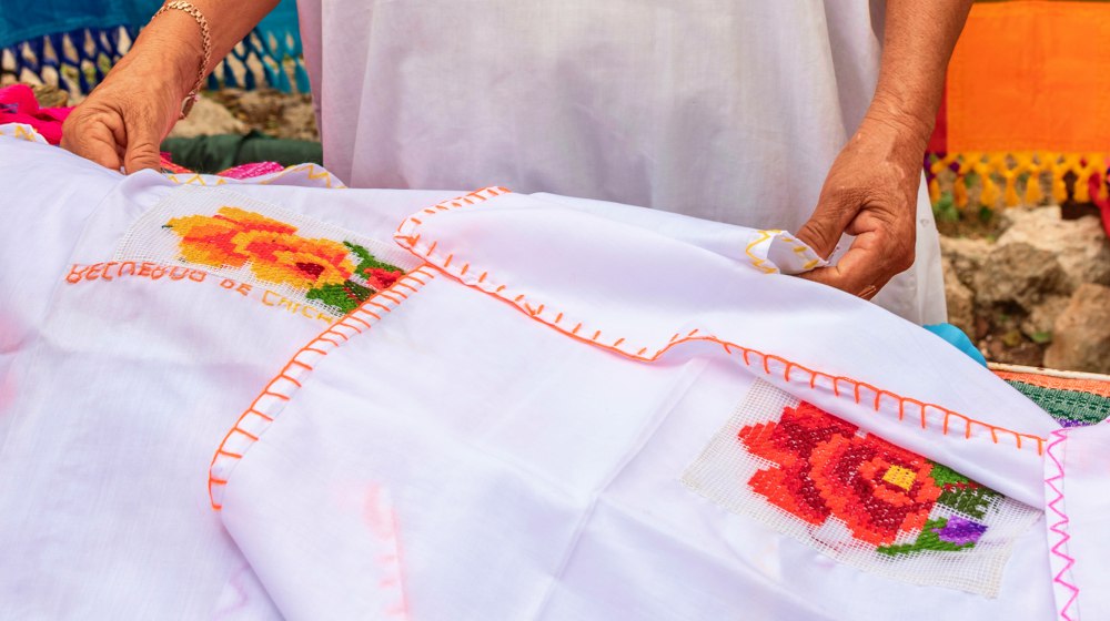 Portrait of a Mayan woman in Yucatan Tailor specializing in embroidery clothing | Cinco de Mayo Crafts You Can Sew For Your Own Fiesta At Home | mexican fiesta clothes | Featured